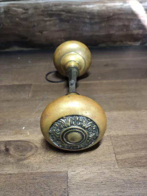 Door Knobs Pair of Antique Vintage Victorian Brass Ornate