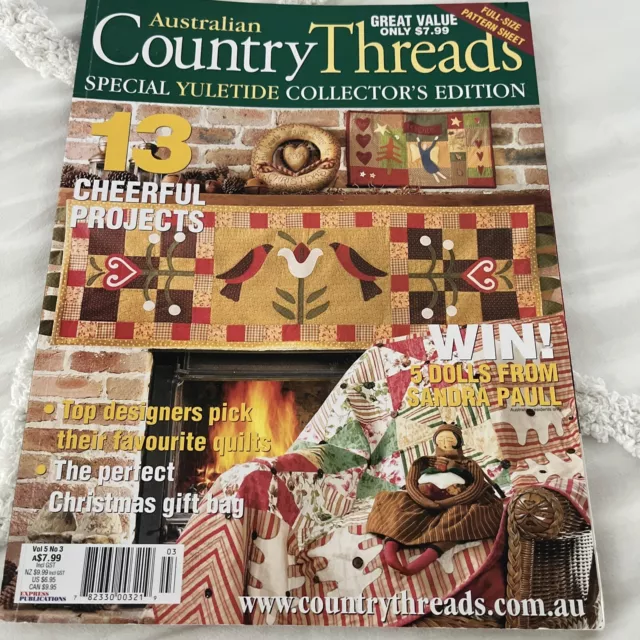 Country Threads Magazine, vol 5 no:3 vintage magazine 13 projects pattern pieces