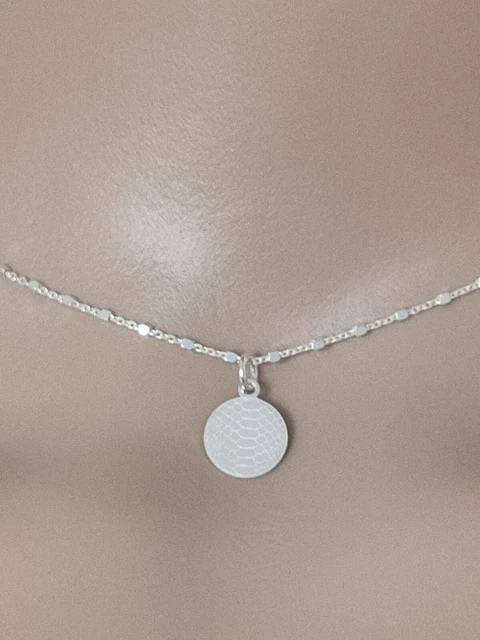 Chaîne En Argent 925 Avec Médaille Motif Peau De Serpent - Longueur 40cm - Marque Thanina Bijoux
