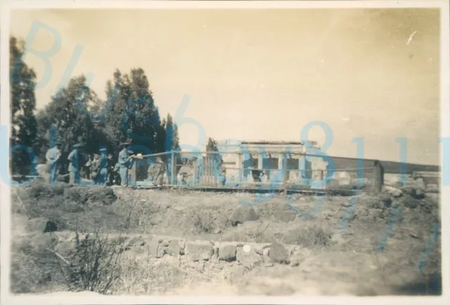 1930s British Army Soldier Palestine photo of soldiers at Roman Ruins Columns