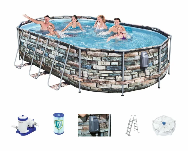 Supertrain Pool Set BESTWAY POWER STEEL Jet Oval Frame Pool Set 610 x 366 56719 £507.29 ...