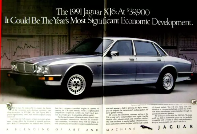 1991 Jaguar XJS Vintage  CenterFold Original Print Ad 8.5 x 11"