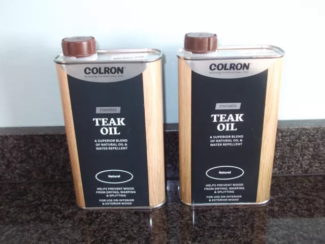 2 latas de 500 ml de aceite de teca Colron color natural