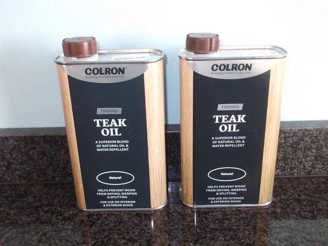 2 latas de 500 ml de aceite de teca Colron color natural