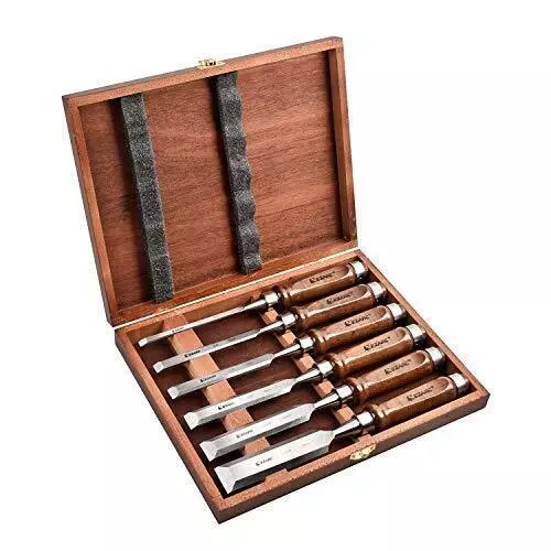 Japanese Style Nomi Chisel EZARC Black walnut Set of 6 Carpenter tool