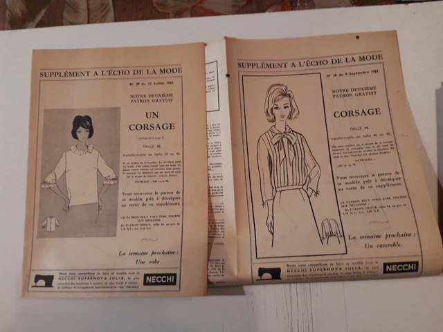 Lot De 5 Robes Vintage Parisiennes Des Années 60 – Modèles 789, 813, 811, 798, 810 – Par Mode De Paris