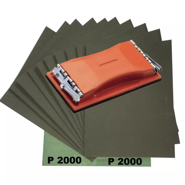 5 Blatt von  P1000 Wasserschleifpapier GRÜN 230 x 280mm Nassschleifpapier Metall 3