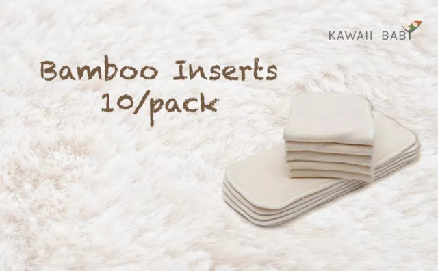KaWaii Baby Cloth Diaper Insert Soaker Pad Absorbent Newborn Toddler 10/Pack