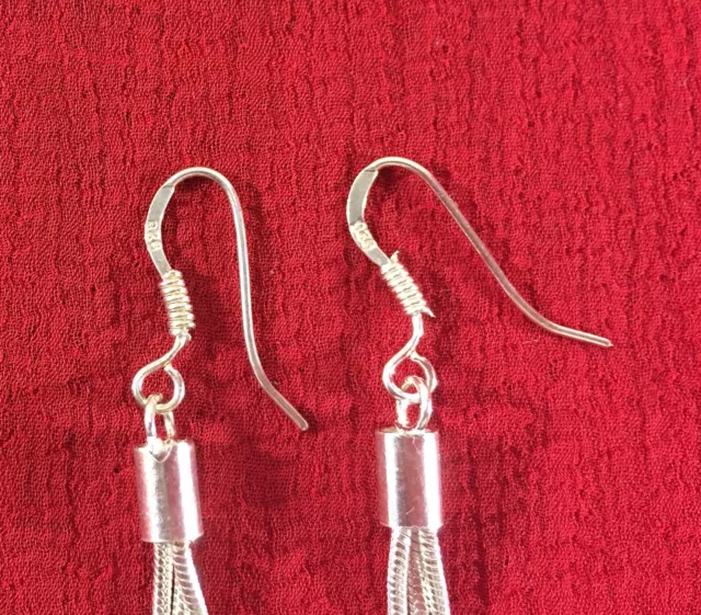 Boucles d'oreilles en argent sterling 925 estampillées artisanales 3