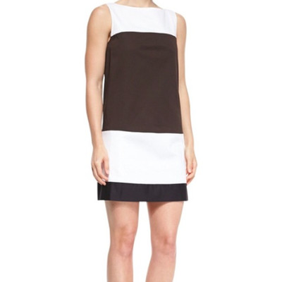 Kate Spade Color Block Stretch Cotton Sleeveless Shift Dress Size 4