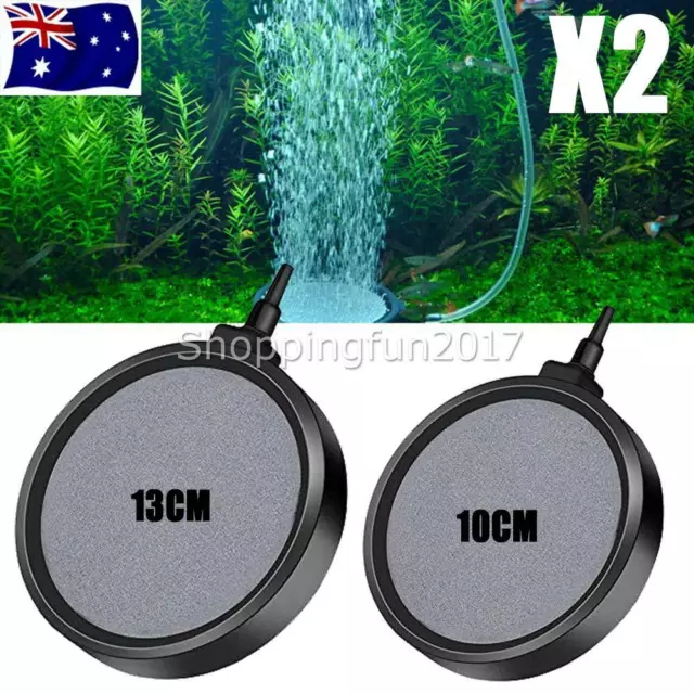 2PCS Air Bubble Disk Stone Aquarium Aerator Fish Tank Pump Hydroponics Oxygen X