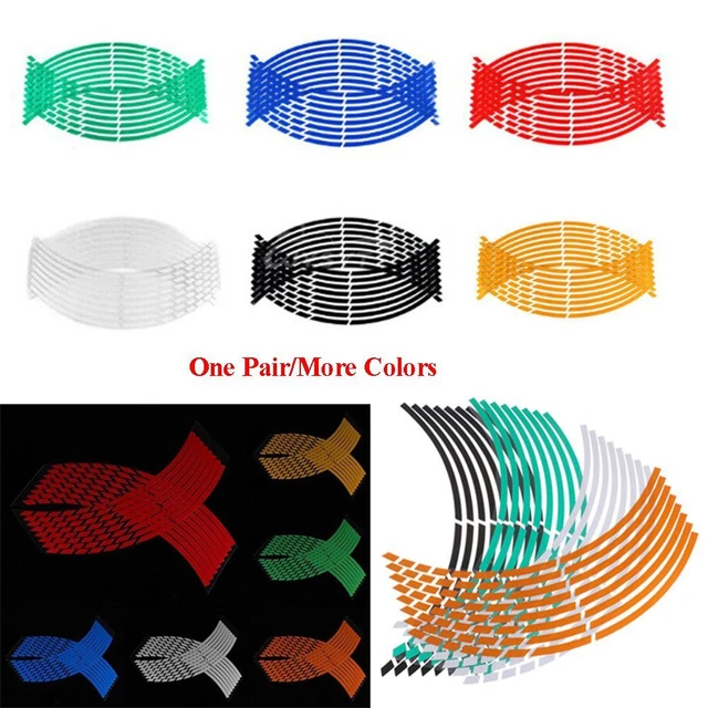 Personality Tire Strips Reflective Rim Tape Motorbike  Decals Wheel Sticker