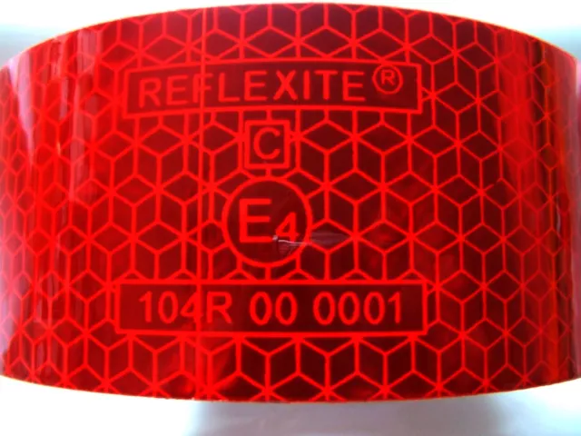 3,44€/m 10 m x 51mm Reflexite VC104 Folie rot stark klebend+reflektierend ECE104