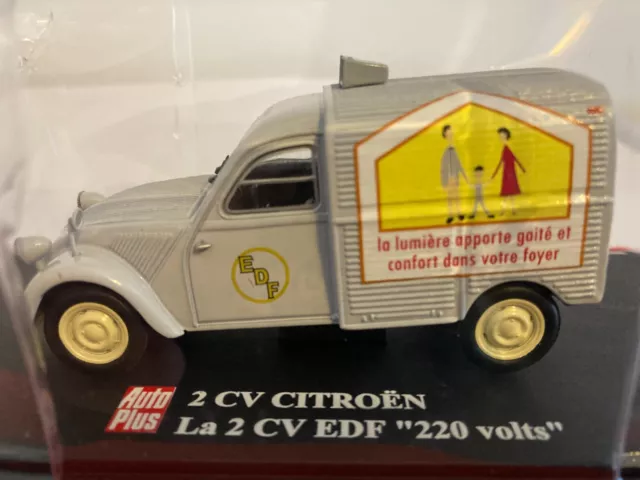 1/43 Citroen 2cv Camionnette EDF "220 volt"  Auto plus état neuf jamais ouvert