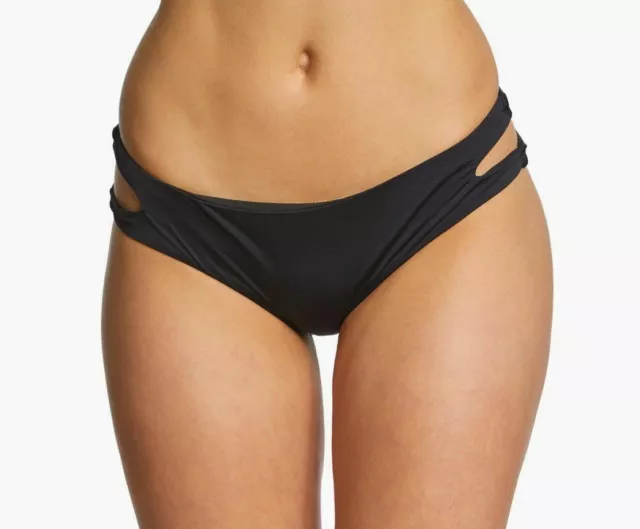 $145 The Bikini Lab Womens Black Low-Rise Cutout Hipster Bikini Swim Bottom Sz S