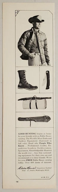 1967 Print Ad Eddie Bauer Hunting Clothes,Knives,Boots Seattle,Washington