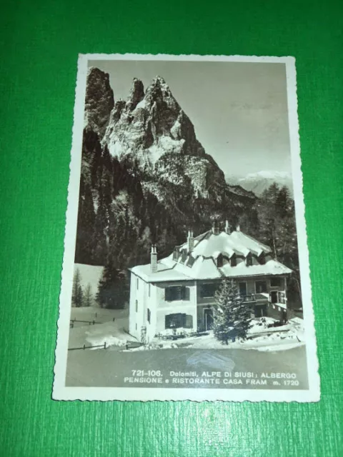 Cartolina Dolomiti - Alpe di Siusi - Albergo e Ristorante Casa Fram 1941.