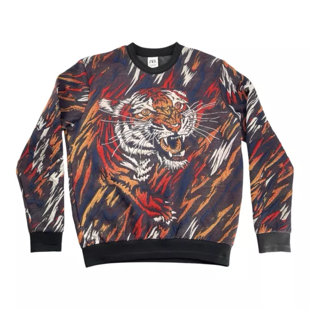 ZARA MEN TIGER print sweatshirt 4087 403 800 79.95 PicClick