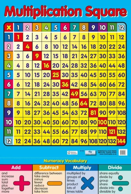 Laminated Multiplication Square Mini Poster