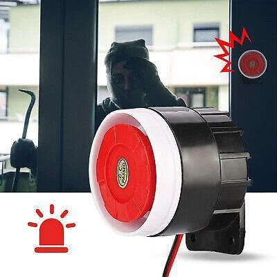 Sirena mini alarma de alto volumen 12V para seguridad de seguridad - sonido 105 ~ 123 dB
