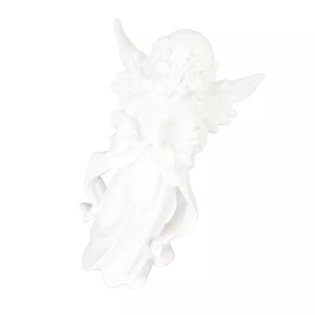Baby Angel Statue 10.8in High Hand Carved Resin Cherub Figurine For Garden ◑