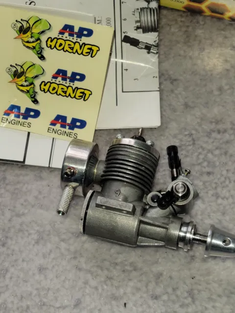 AP Hornet, .09 RC Nitro Airplane Engine new in box with mount and glow plug 3