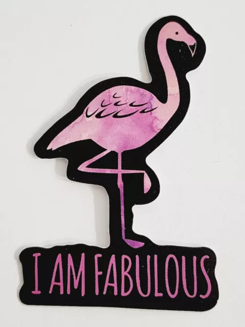 I am Fabulous Flamingo Multicolor Cute Cartoon Sticker Decal Embellishment Cool