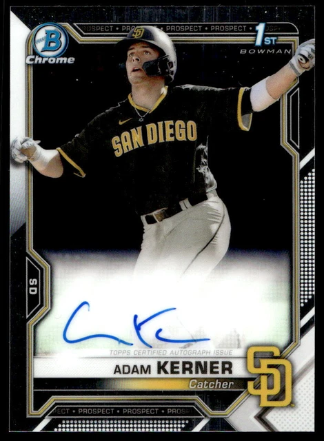 2021 1st Bowman Chrome Auto CPA-AK Adam Kerner Padres Autograph