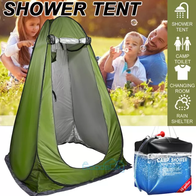 Pop Up Privacy Shower Tent Outdoor Shower Tent Toilet Rain Shelter + Shower Bag