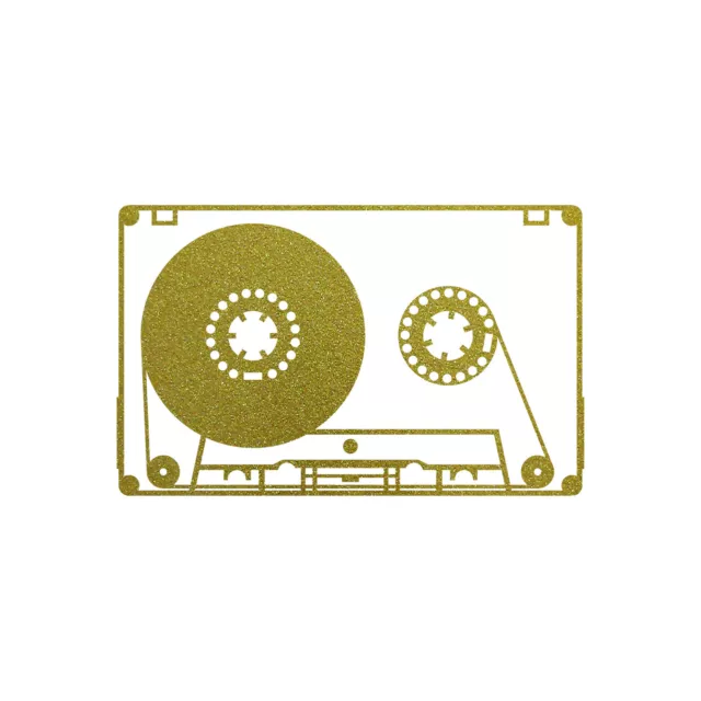 Music Cassette 10cm Gold Sticker Tattoo Deco Protection Mc DJ Cassette