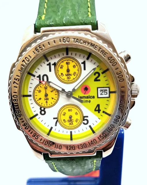 orologio cronografo tachimetro jamaica time uomo nuovo mai indossato new old nos
