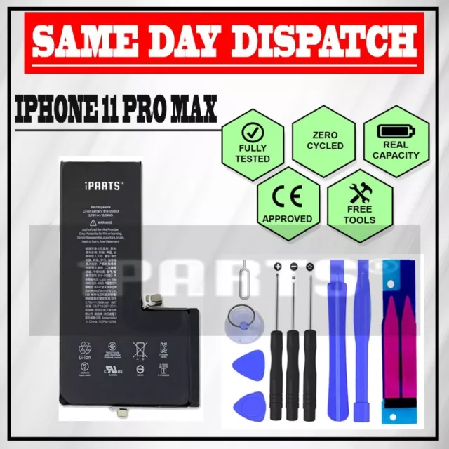 GENUINE iParts® REPLACEMENT 3969mAh BATTERY FOR APPLE iPHONE 11 PRO MAX+TOOLS