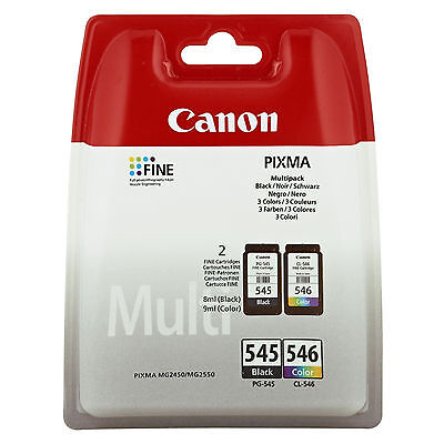 2 ORIGINALI CANON PG545+CL546 PER Canon Pixma MG2450 MX495 MG2950 MX490 MG2900 S