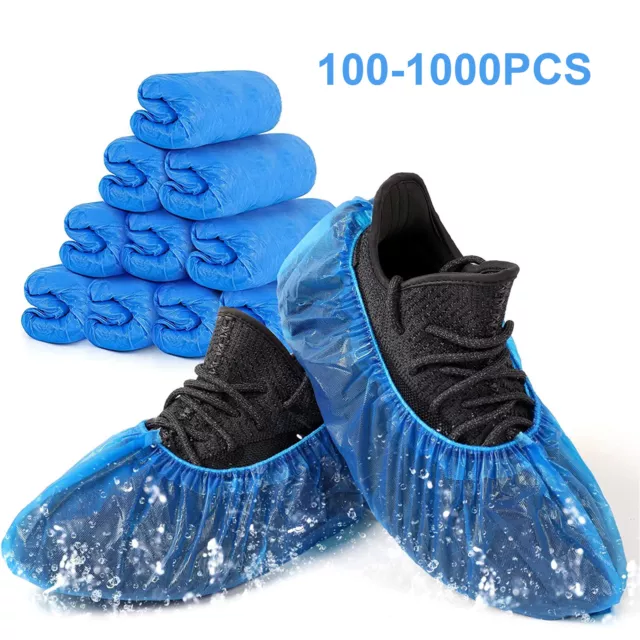 100-1000 Pcs Shoe Covers Disposable Non Slip Waterproof Plastic Shoes Protectors