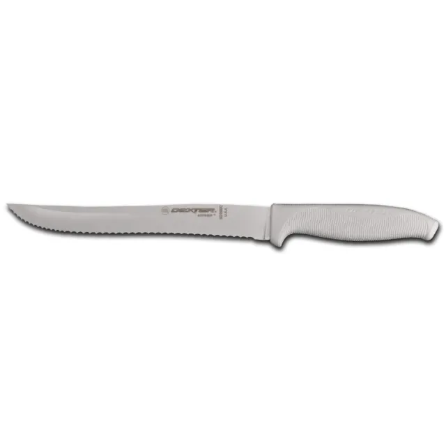 Dexter Russell SG158SC-PCP SofGrip White 8 Scalloped Utility Knife"