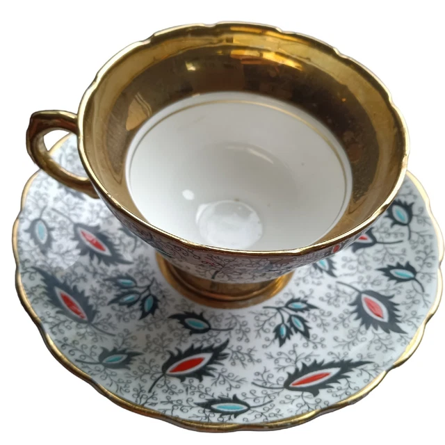 Vintage Gold Trim Rosina BoneChina Demitasse Cup & Saucer Cup 3.5x2.5 Saucer 5.5