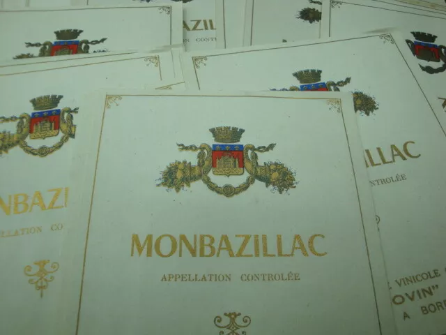 LOT100 etiquettes MONBAZILLAC   / NOCOVIN   /LABELS BOISSON ALCOOL VINS OLD