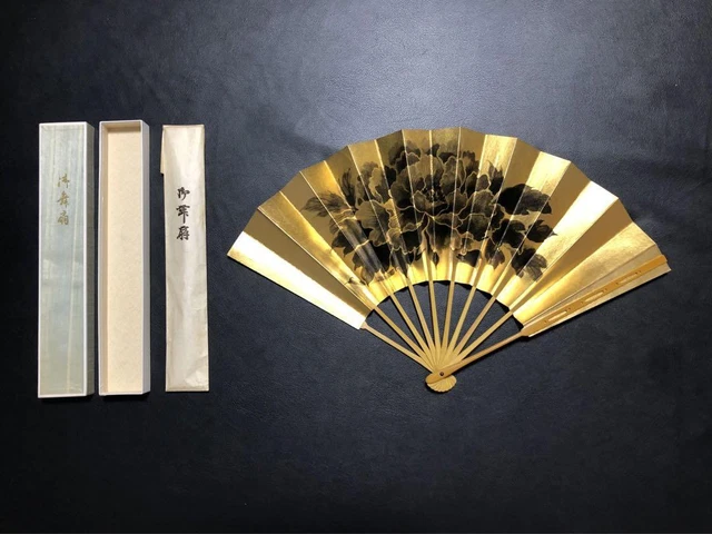 Fan 33.5Cm Tomatsuya Fukui Money Peony Folding Nohgaku Kimono