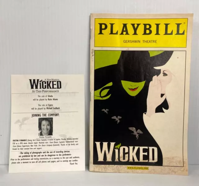 WICKED Playbill Gershwin Theatre March, 2007 (FC211-3Q1180