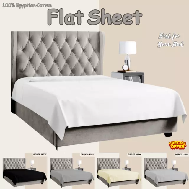 Luxury 100% Egyptian Cotton 200 Thread Count Flat Sheet Single Double King SK