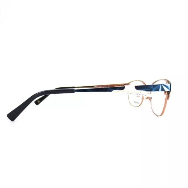 Marchon Eyeglasses Frames PALEY 412 blue Gold Cat Eye 51-16-135 3