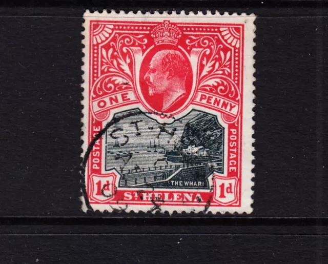 St Helena 1903 1d black & carmine sg 56 (fine used)