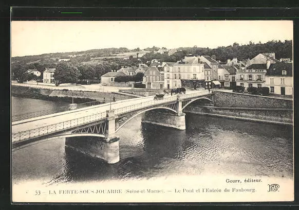 CPA La Ferte-sous-Jouarre, Le Pont et l´Entree du faubourg 1923