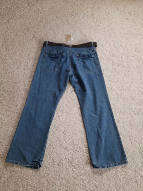 Jeans Uomo Primark Denim Co Cintura Blu Da Uomo Nuovi Con Etichette Con Pantaloni A Mosca Con Bottoni 38 L 32