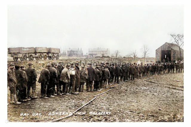 ptc1775 - Yorks. - Men waiting for their Wages, Askern New Colliery - print 6x4