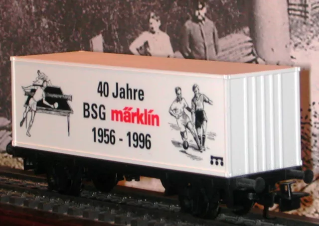 märklin-H0 4482.004 Rarität!: 40 Jahre BSG, Containerwagen-SoMo, leider vergilbt