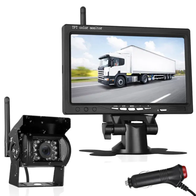 7" Wireless Backup Camera HD Parking Monitor System for Trailer Truck RV Bus Van