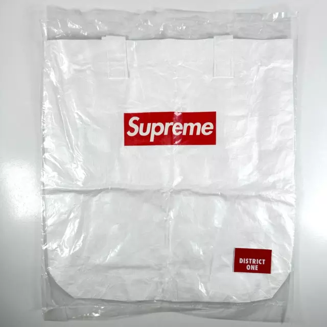 Supreme Red Box Logo Reusable Tote Bag White - FW15