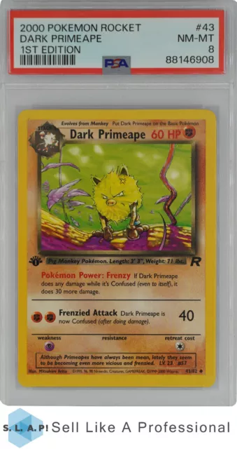 2000 Pokemon Rocket 43 Dark Primeape 1St Edition Psa 8