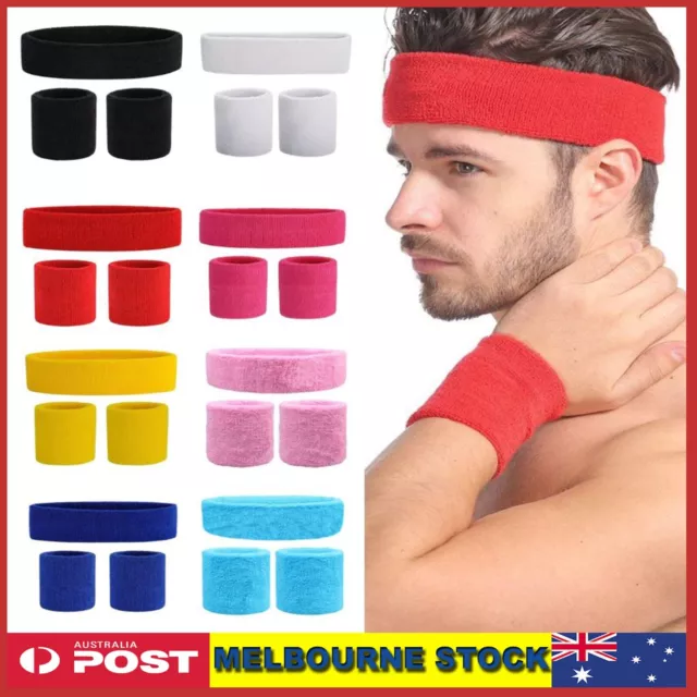 Sweatbands Wristbands Headband Sweat Band for Sport Tennis Badminton Yoga Cotton